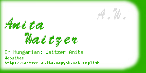 anita waitzer business card